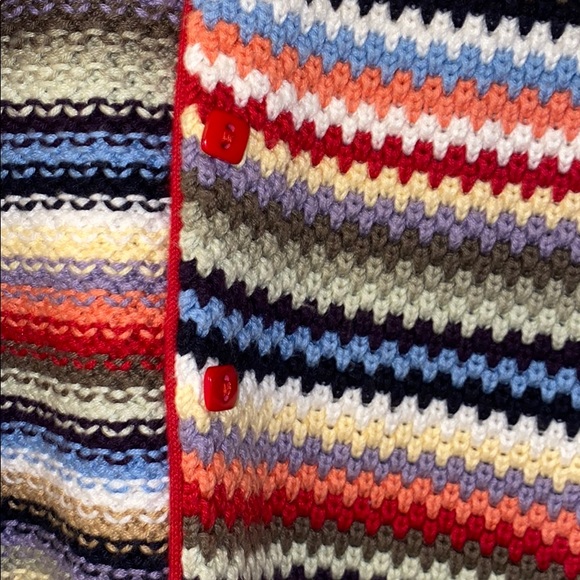 Vtg Rainbow Stripe Handmade Cardigan - Picture 6 of 8